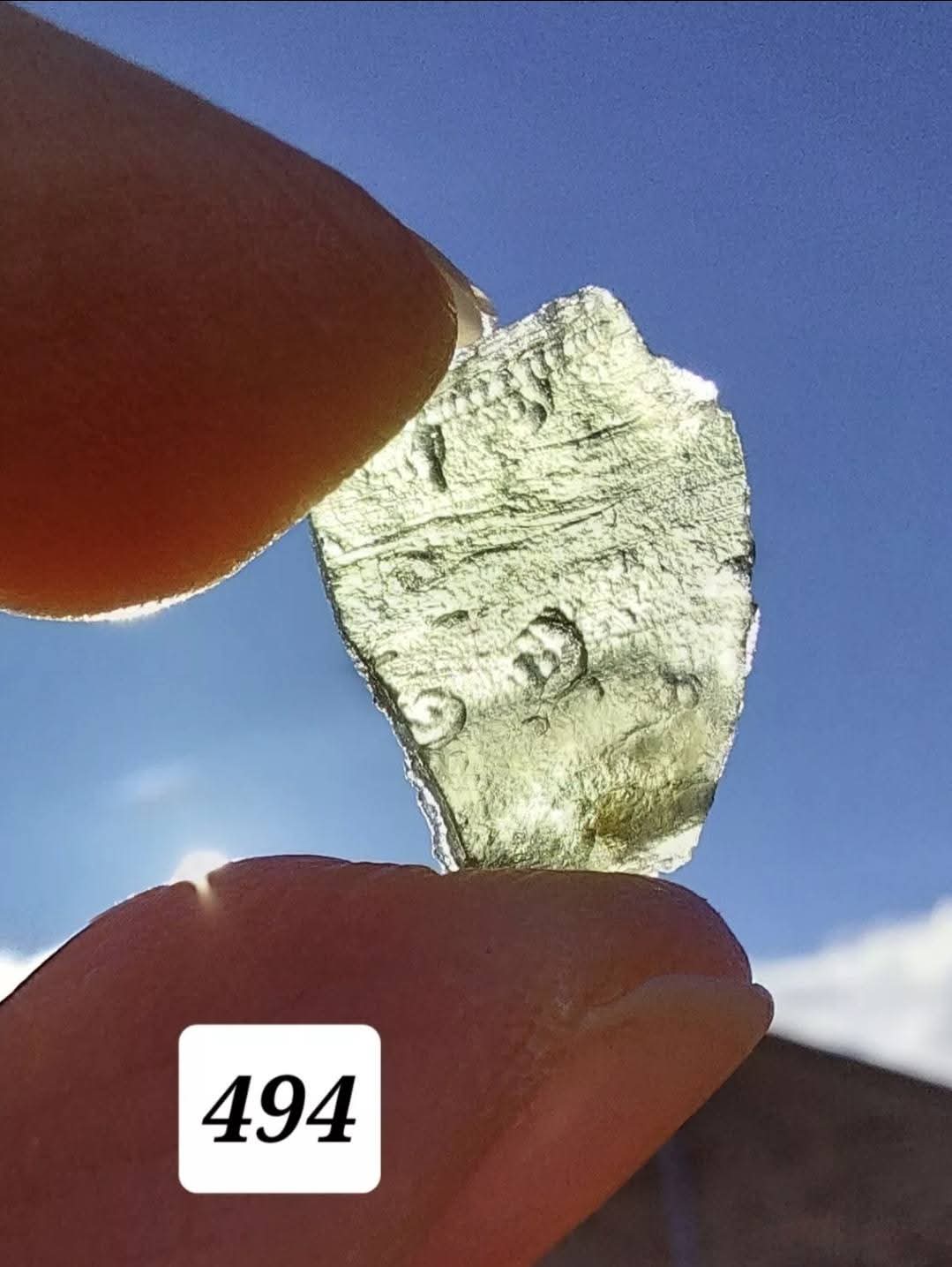 Moldavite Piece, 0.94g, Tektite (Ref: 494)