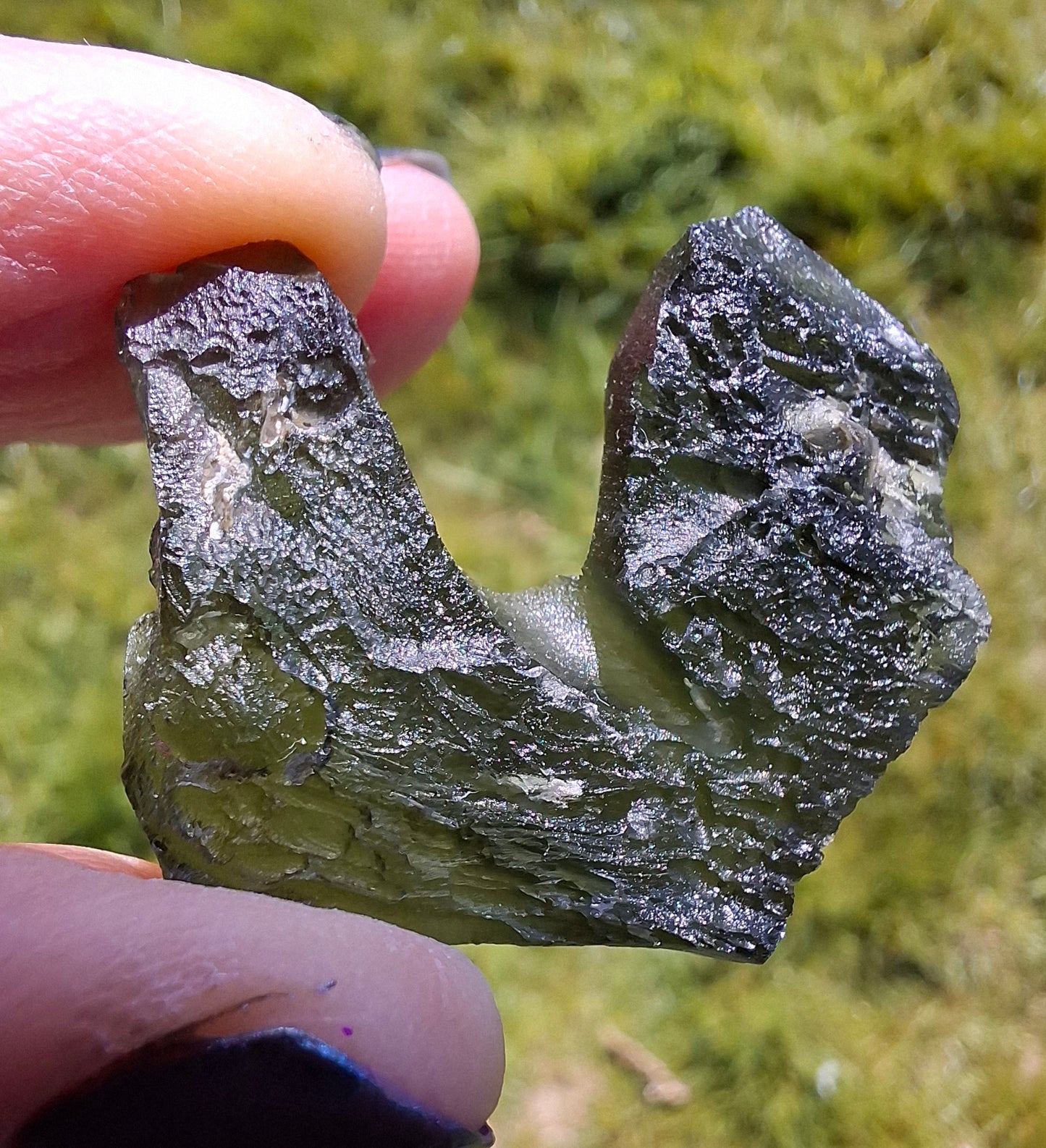 Moldavite Piece, NESMEN, 8.90g, Tektite (Ref: 1374)