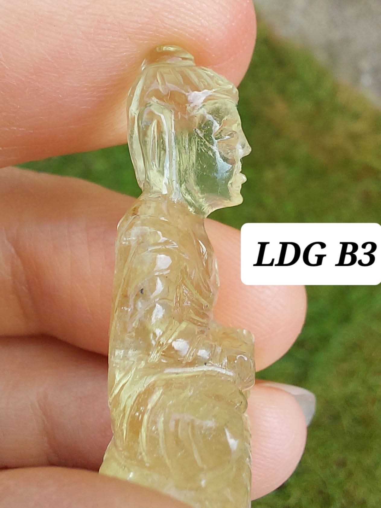 Libyan Desert Glass BUDDHA Carving, 6.80g, Tektite (Ref: LDG B3)