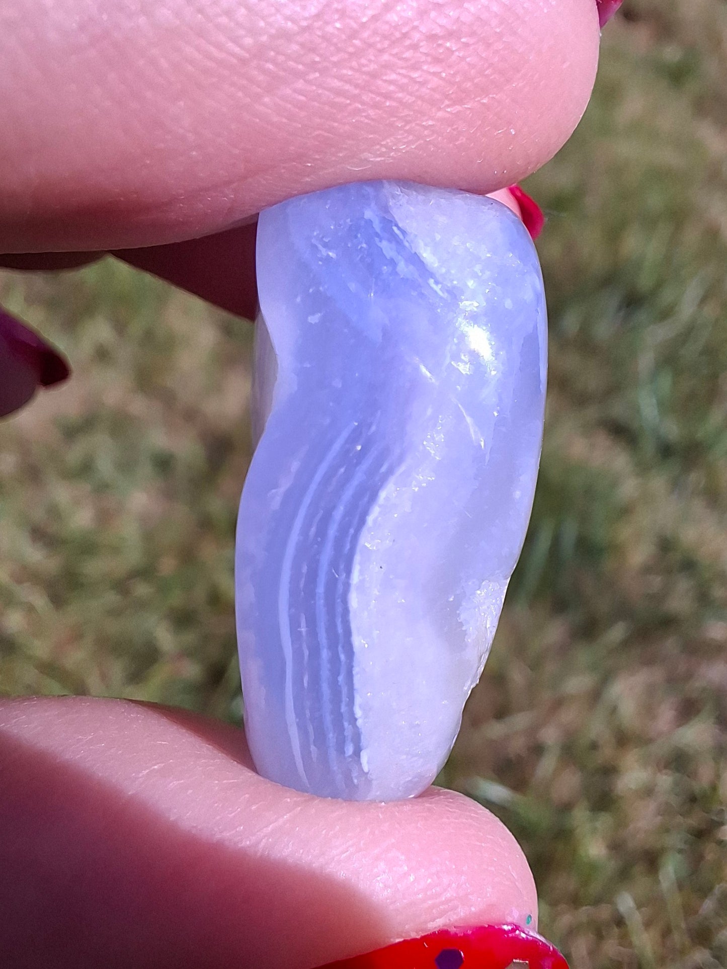Blue Lace Agate, Tumble Stone, Crystal (Ref: T137)