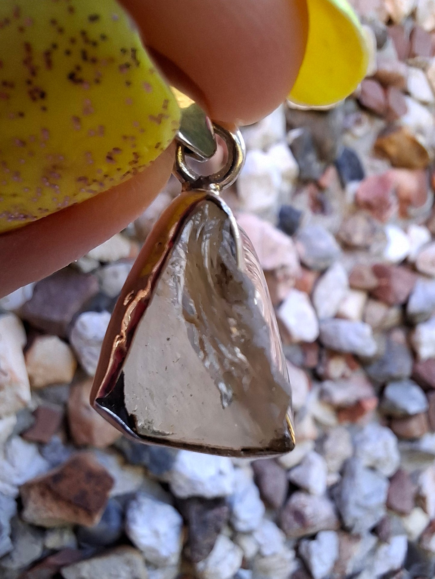Libyan Desert Glass Pendant, 925 Silver, Tektite (Ref: LP101)