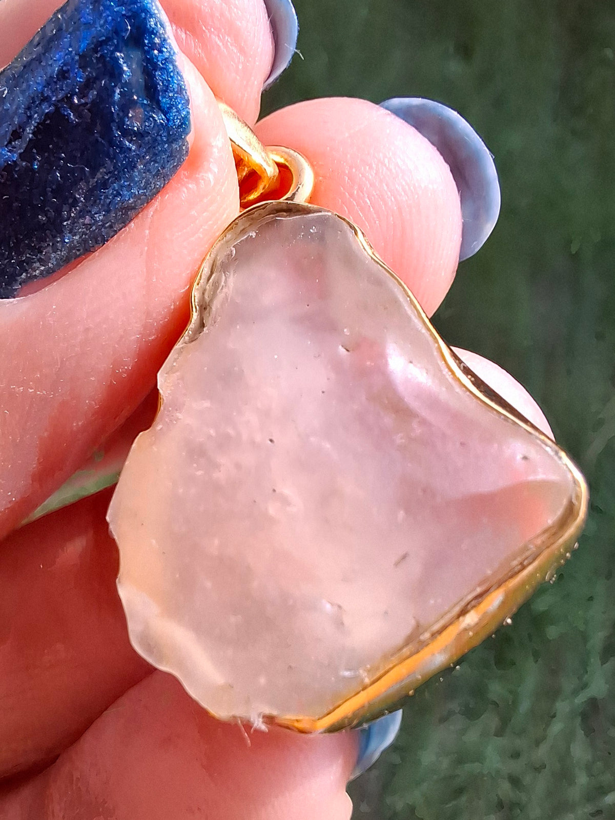Libyan Desert Glass Pendant, 14K GOLD Plated, Tektite (Ref: LP121)