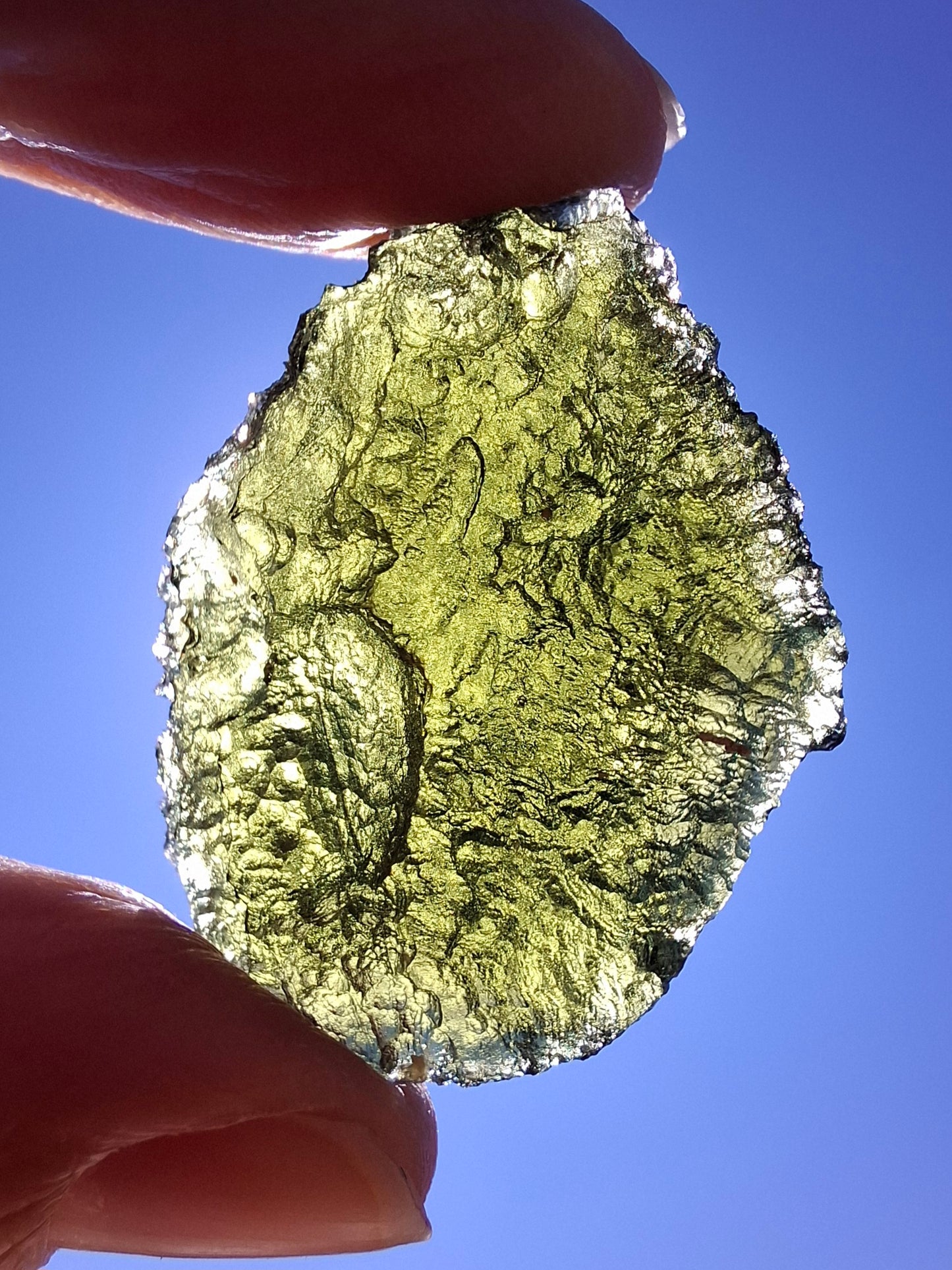 Moldavite Piece, CHLUM MAROUSKOVO POLE, 15.55g, Tektite (Ref: 1180)