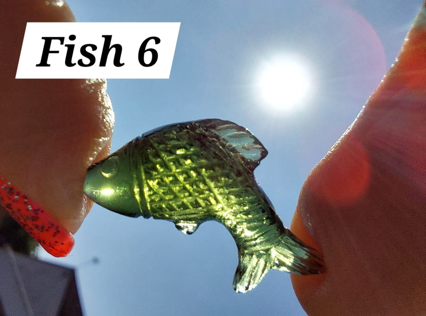 Moldavite FISH carving, 1.62g, Tektite (Ref: Fish6)