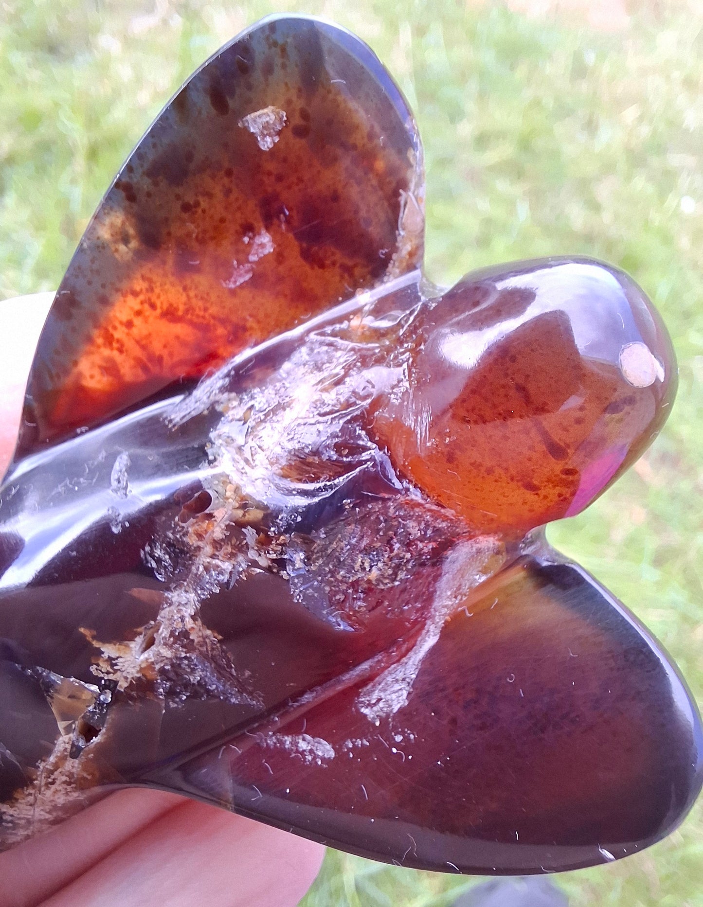 Red Amber Angel, 26.36g, carving, Fossil (Ref: AA1)