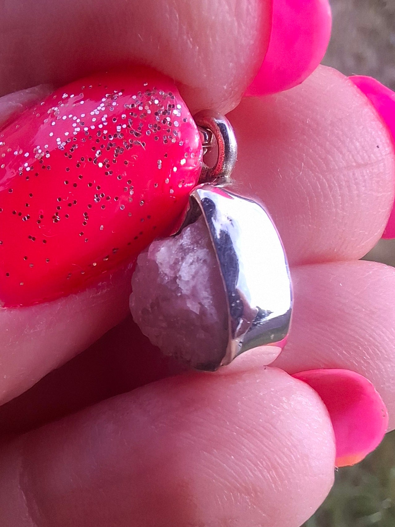 Pink Tourmaline Pendant, 925 Silver, Crystal (Ref: PT85)
