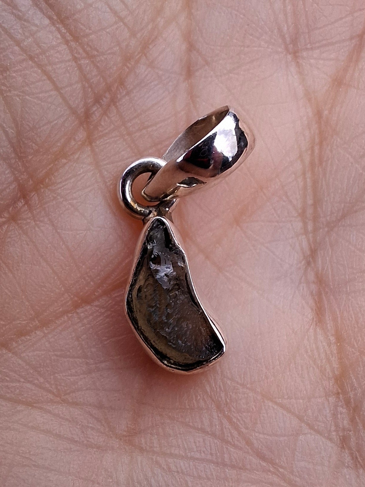 Moldavite Pendant, 925 Silver, Tektite (Ref: P67)