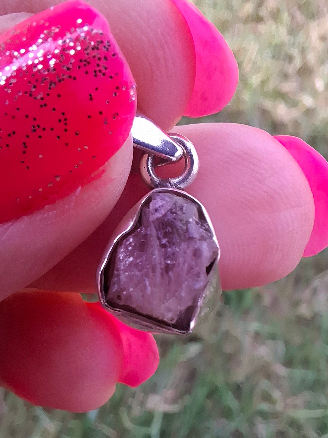 Pink Tourmaline Pendant, 925 Silver, Crystal (Ref: PT72)
