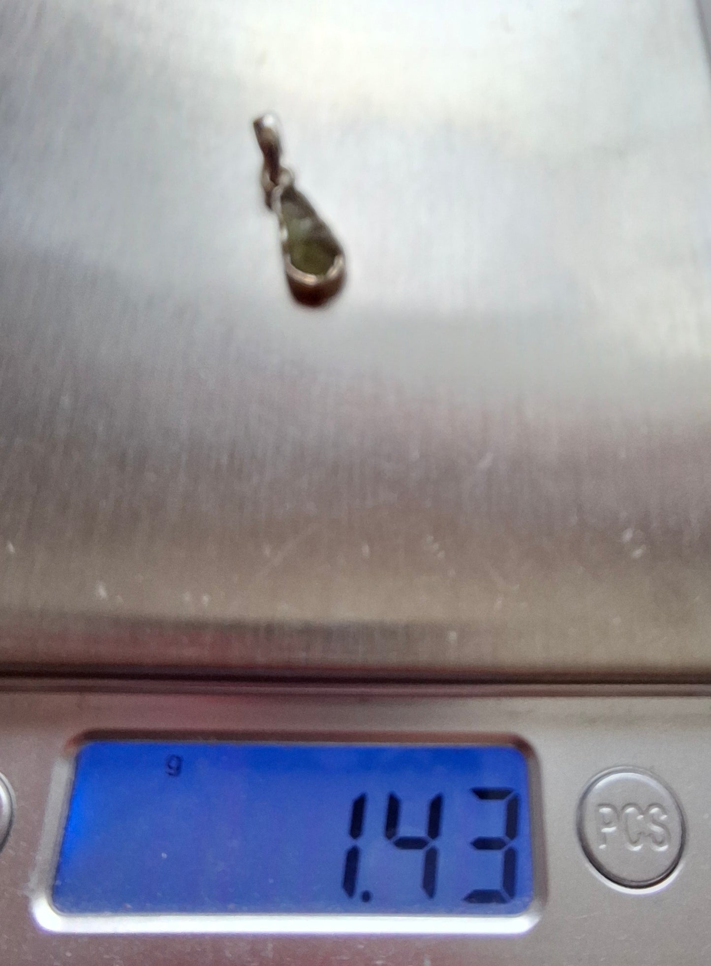Moldavite Pendant, 925 Silver, Tektite (Ref: P73)