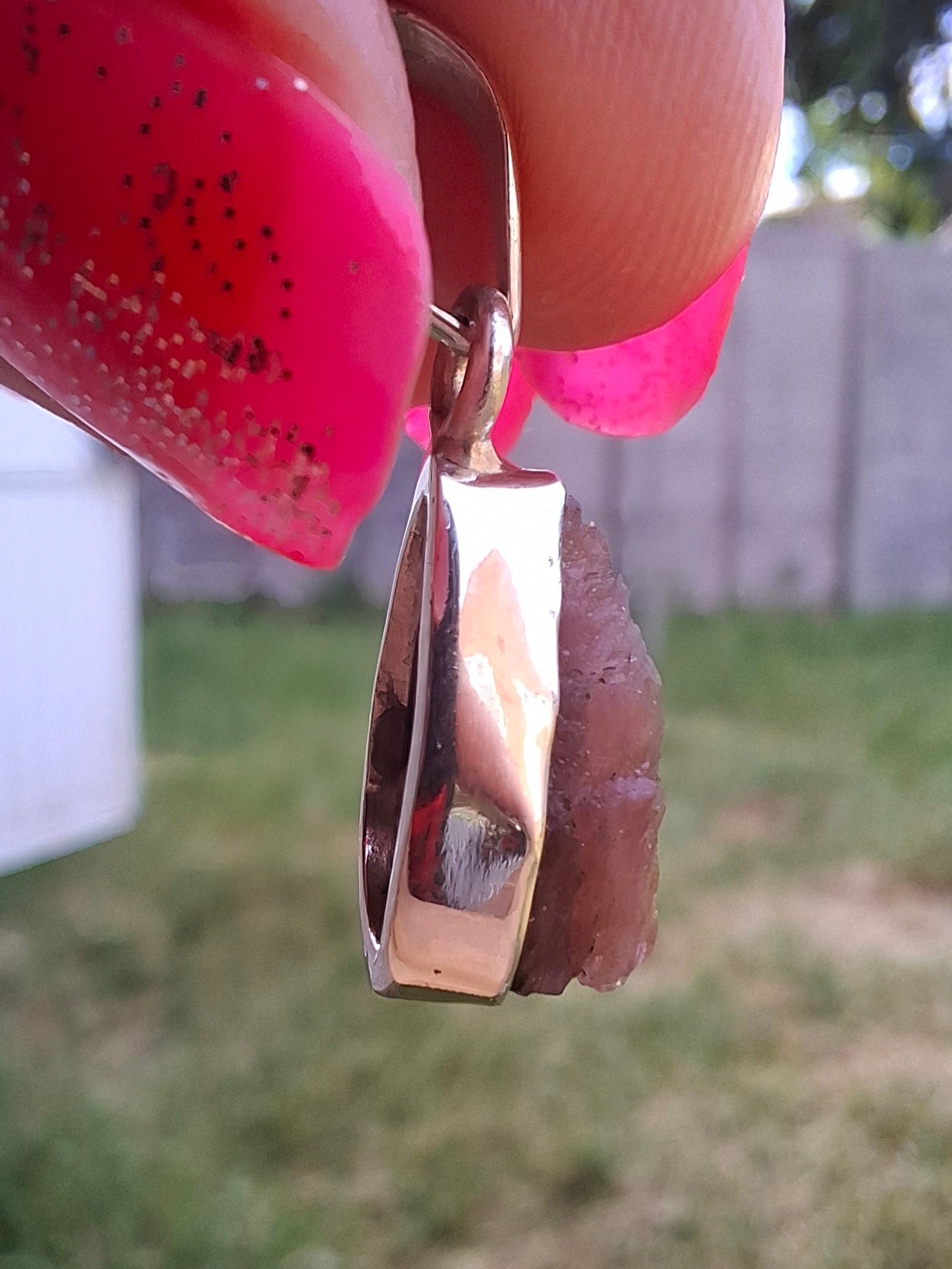 Pink Tourmaline Pendant, 925 Silver, Crystal (Ref: PT95)