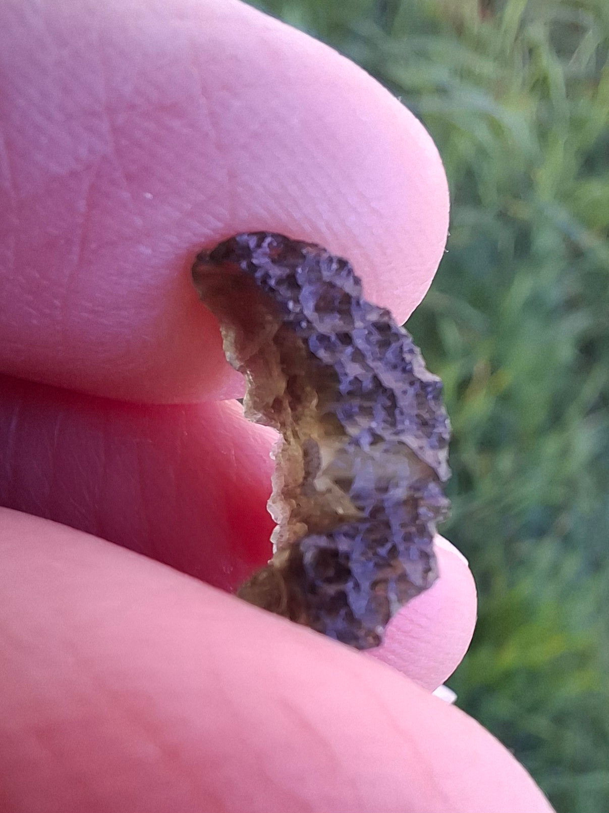 DRILLED, Moldavite Piece, 0.77g, Tektite (Ref: D29)