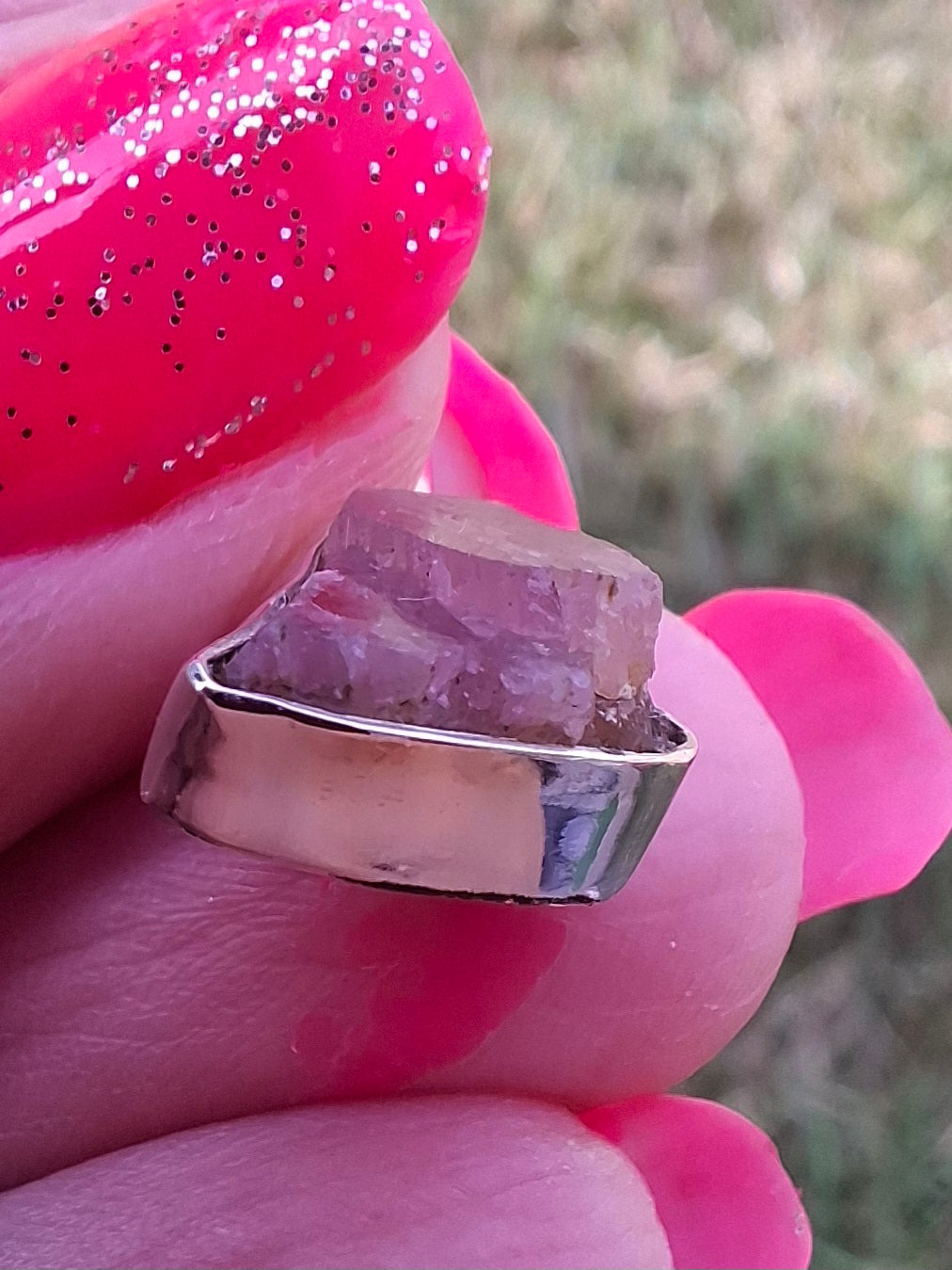 Pink Tourmaline Pendant, 925 Silver, Crystal (Ref: PT74)