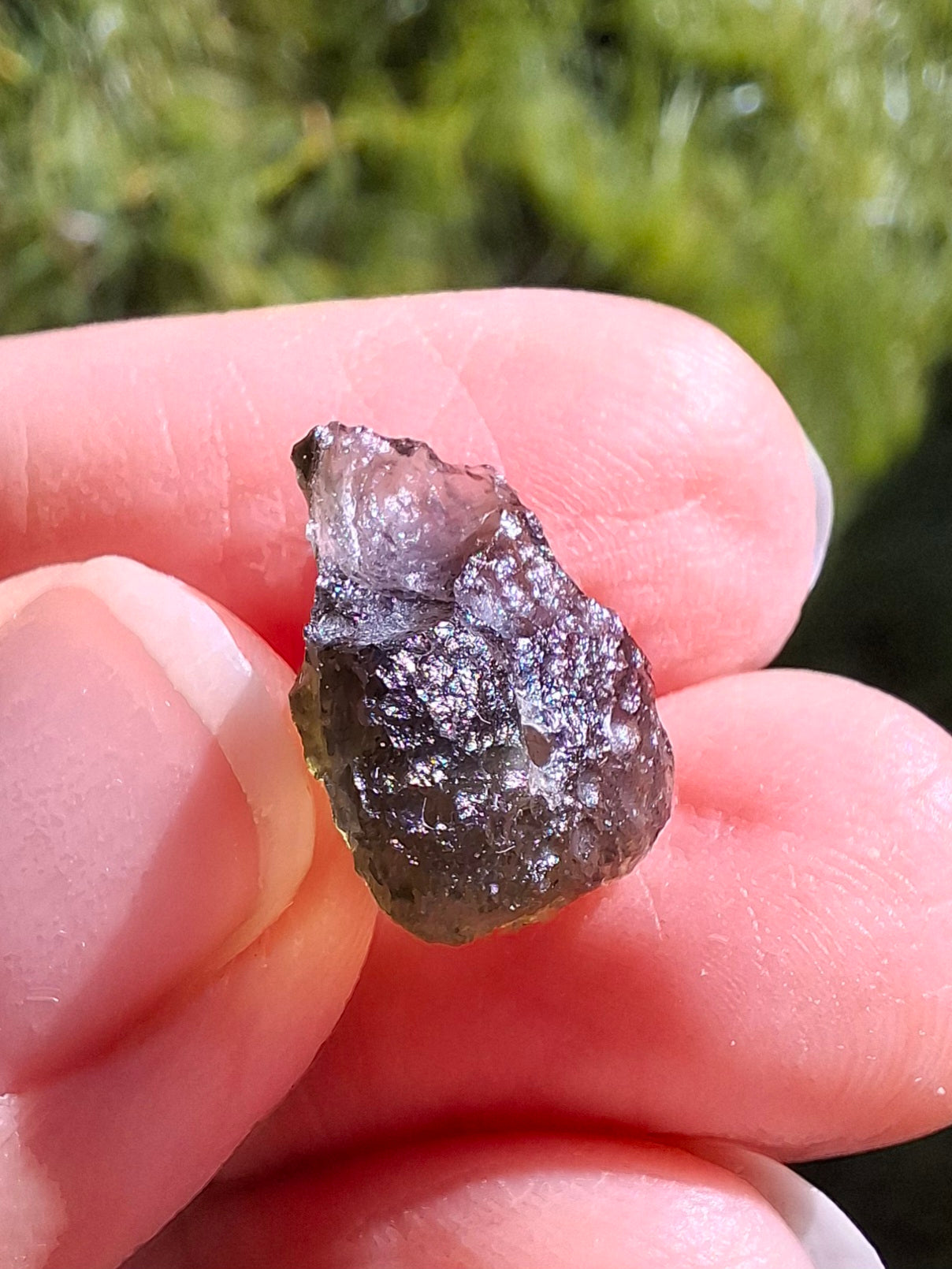 DRILLED, Moldavite Piece, 1.07g, Tektite (Ref: D30)
