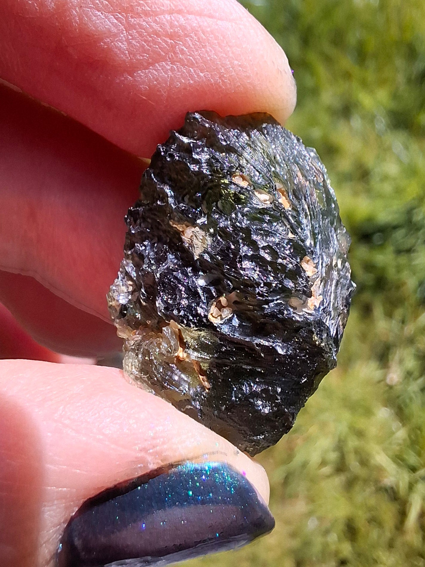 Moldavite Piece, NESMEN, 5.46g, Tektite (Ref: 1373)