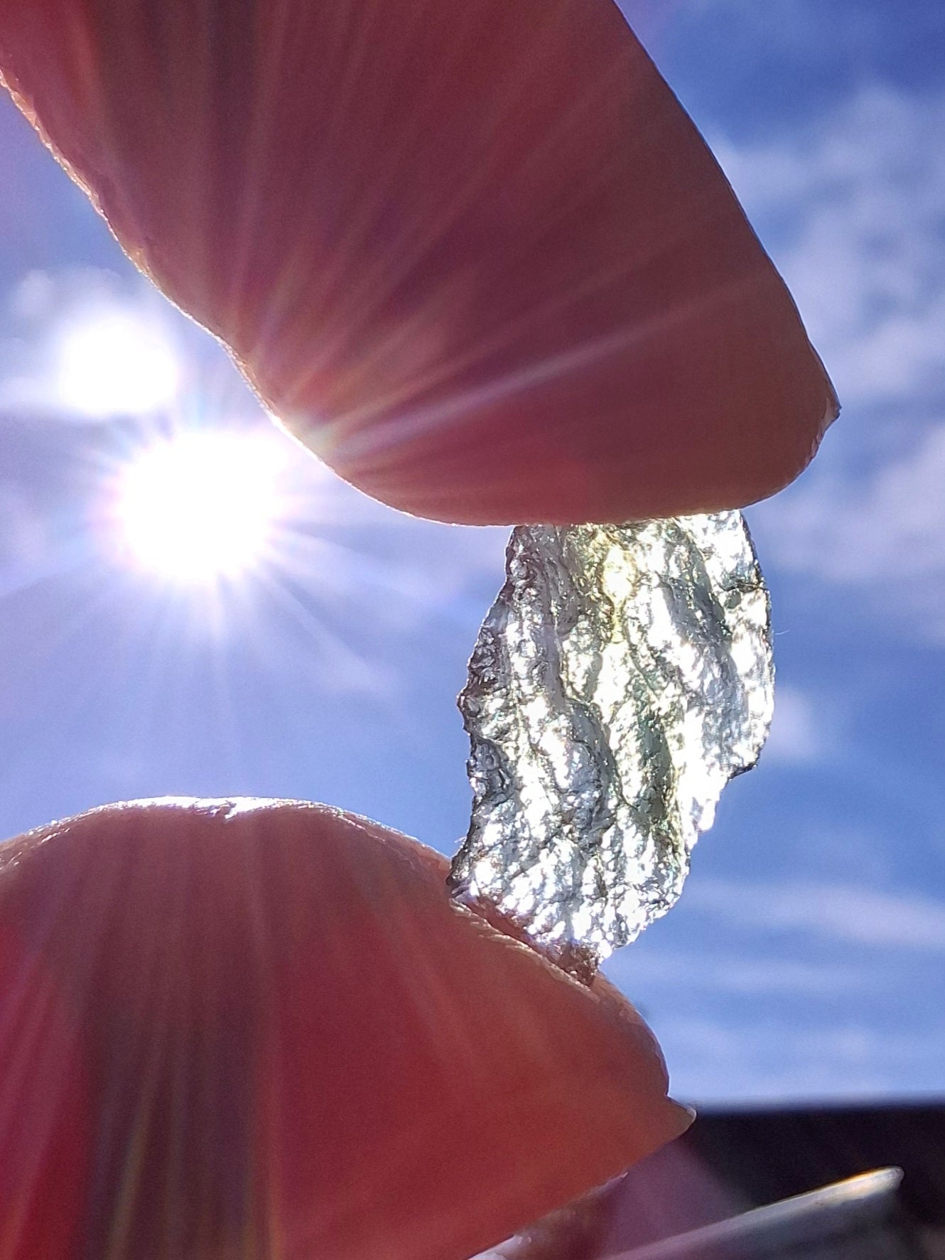 Moldavite chip Bundle, 1g, 4 pcs, Tektite (MB43)