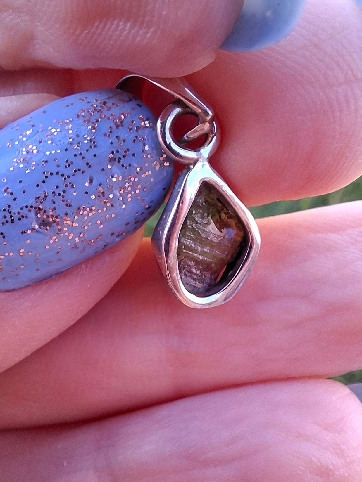 Moldavite Pendant, 925 Silver, Tektite (Ref: P88)
