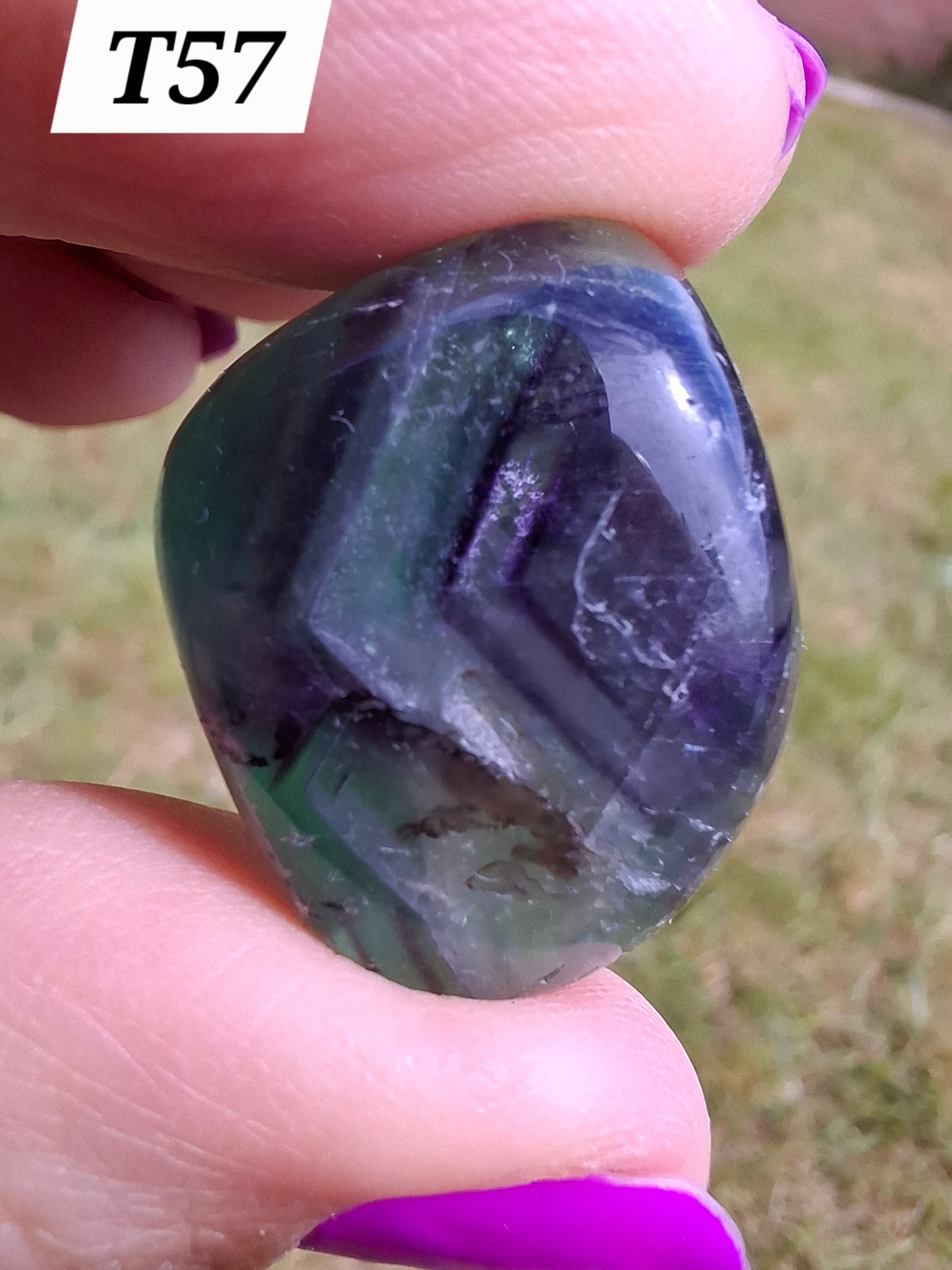 Fluorite, Tumble Stone, Crystal (Ref: T57)