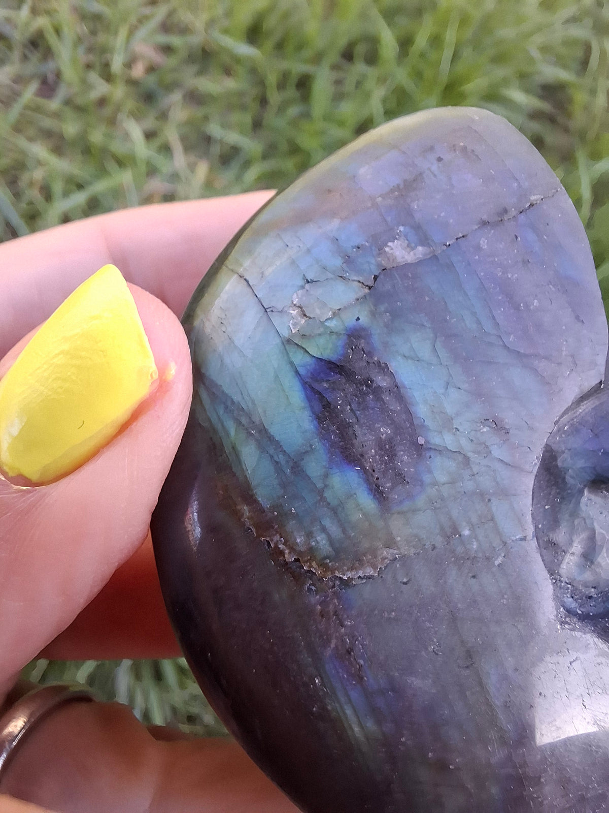 Labradorite Ammonite Carving, 111.66g, Crystal (Ref: laba3)