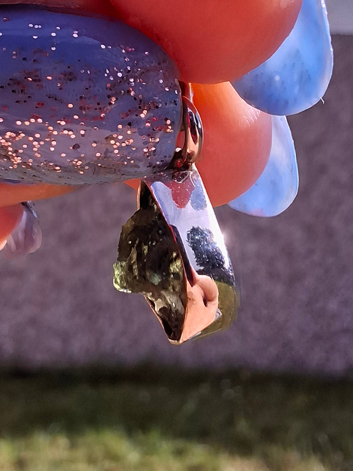 Moldavite Pendant, 925 Silver, Tektite (Ref: P45)