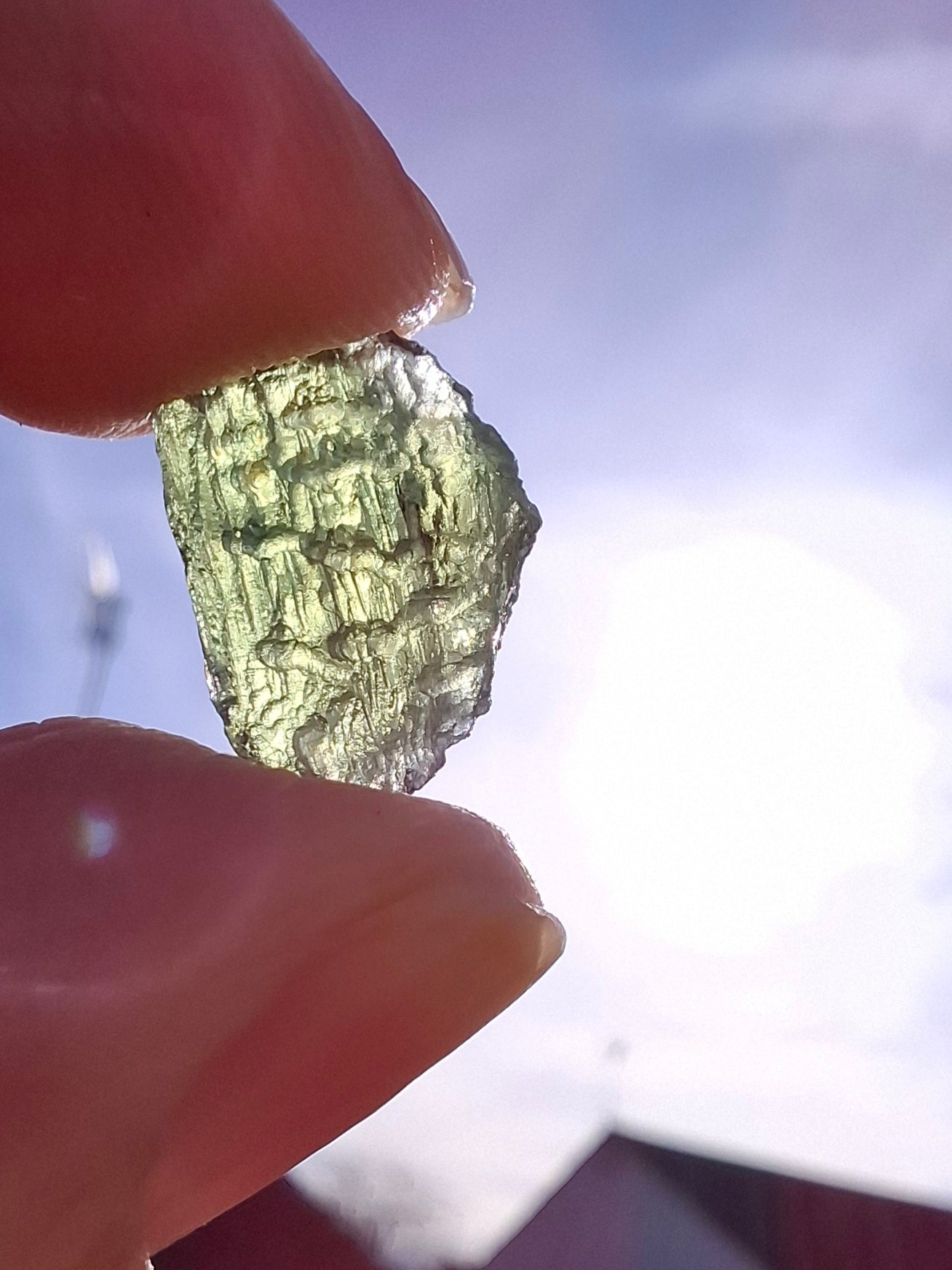 Moldavite Piece, 0.96g, Tektite (Ref: 1330)