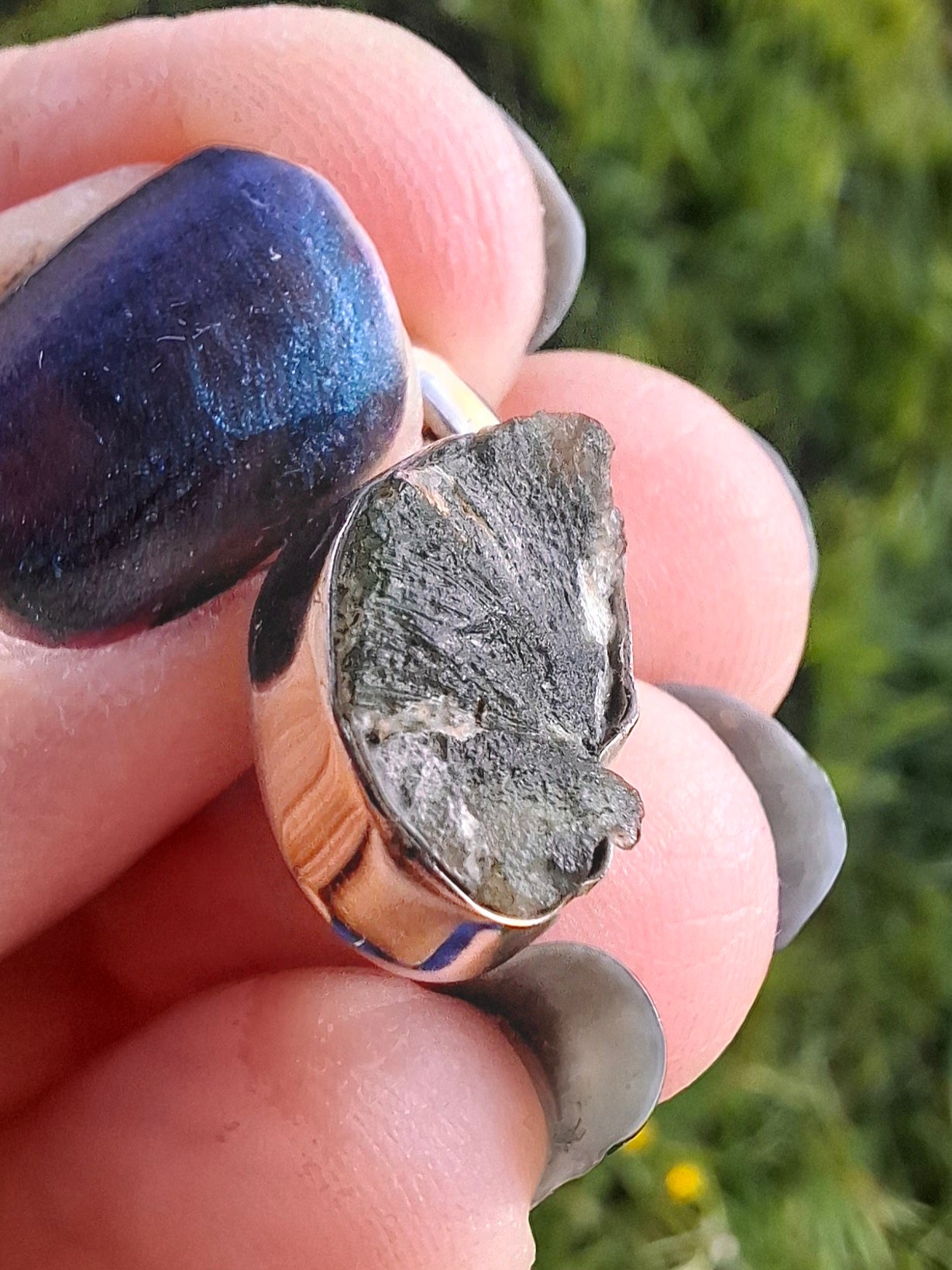 Moldavite PENDANT, 925 Silver, Tektite (Ref: P1)