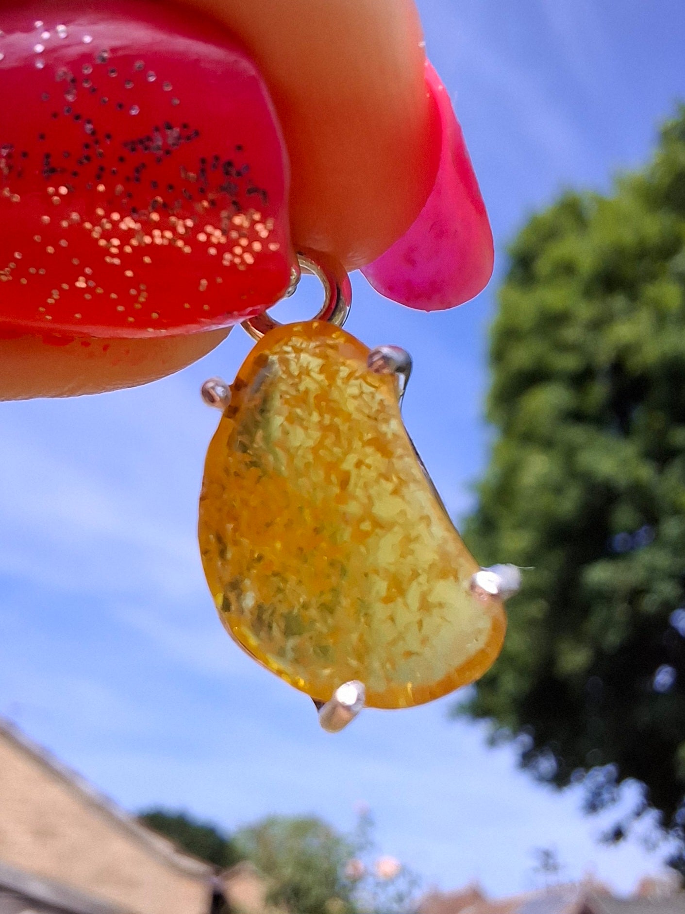 Baltic Amber Pendant, 925 Silver, Fossil (Ref: AP22)