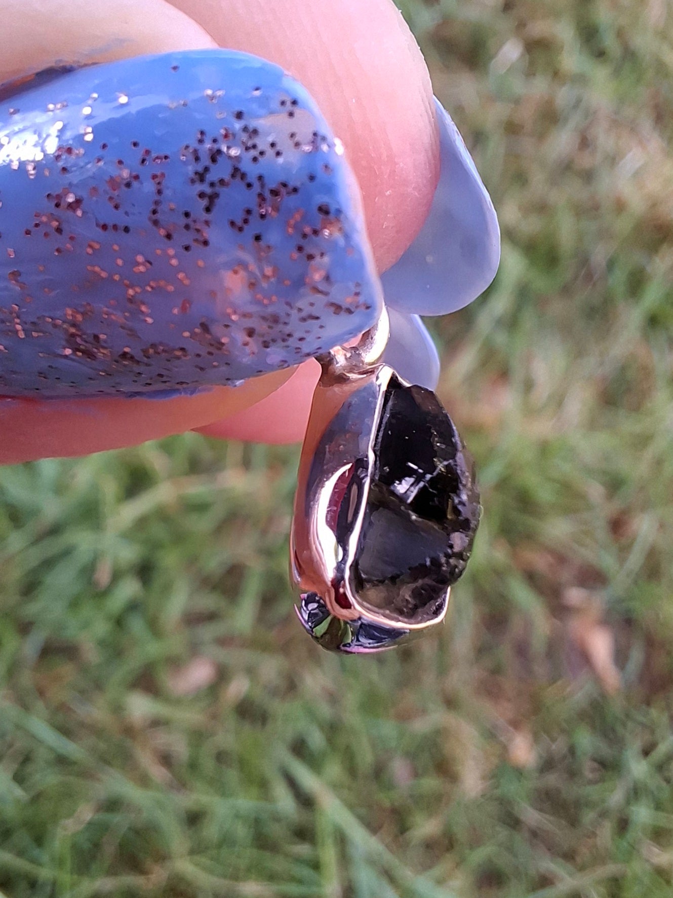 Moldavite Pendant, 925 Silver, Tektite (Ref: P51)