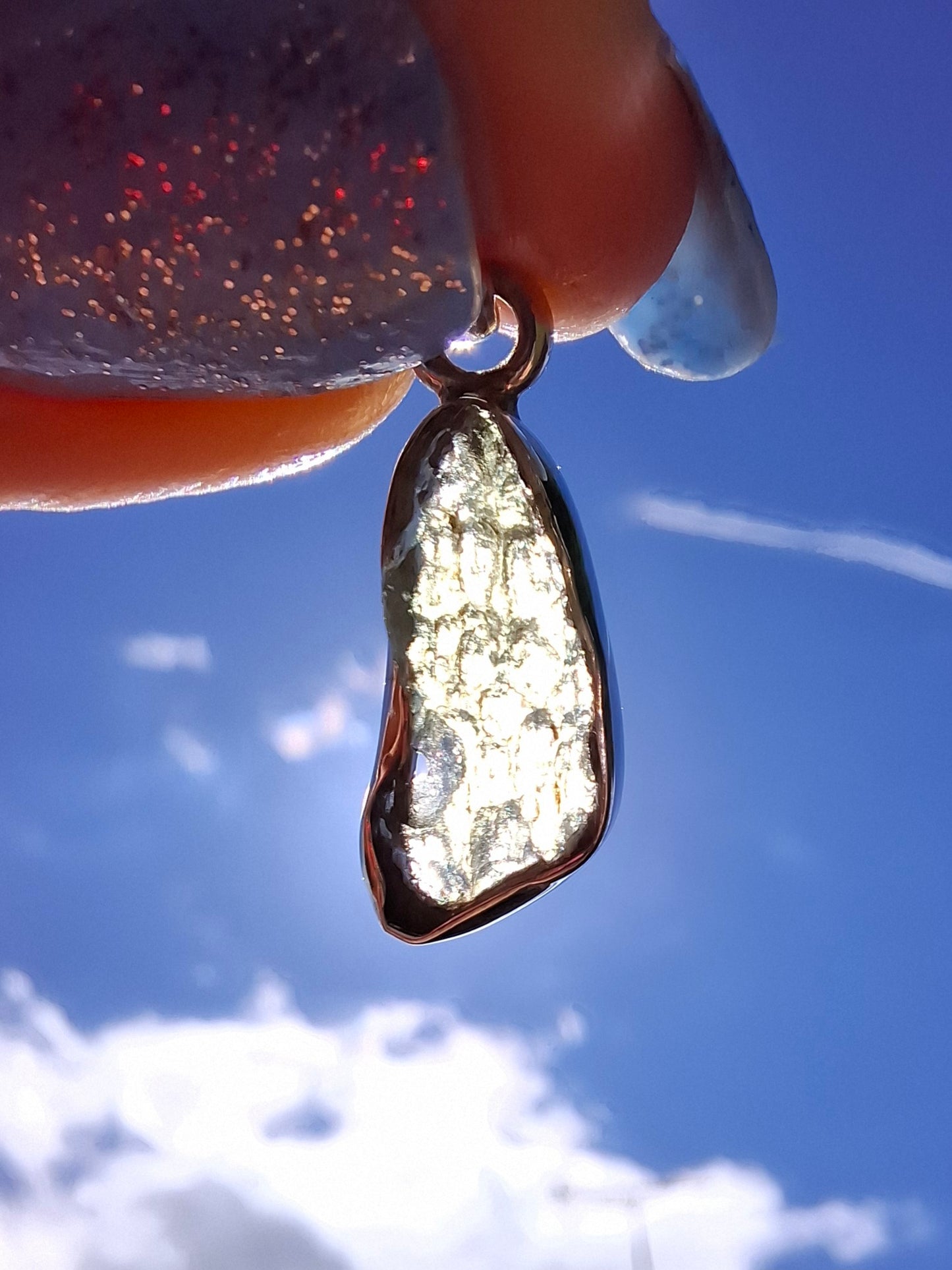 Moldavite Pendant, 925 Silver, Tektite (Ref: P94)