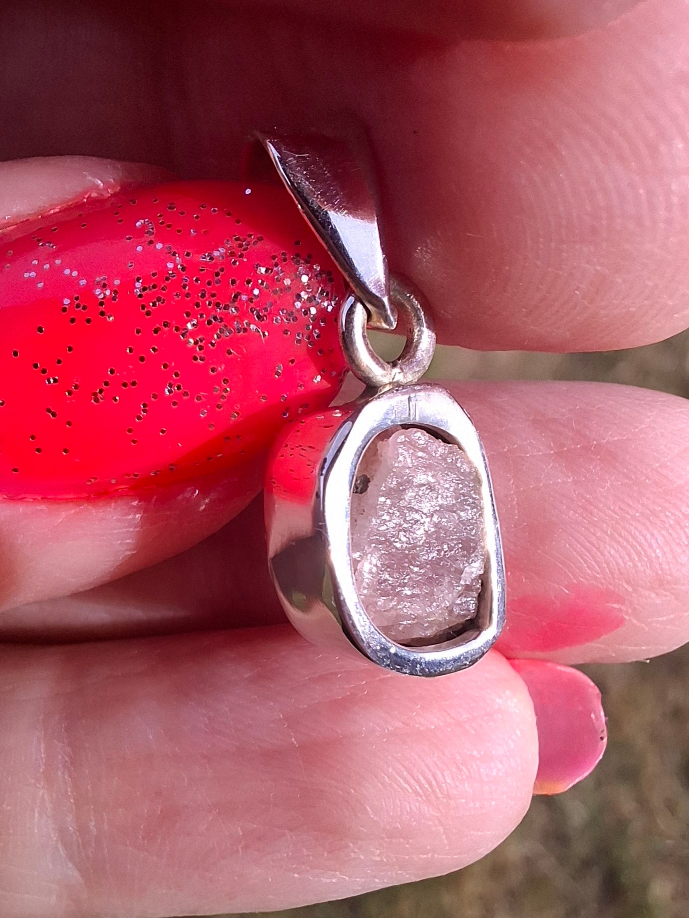 Pink Tourmaline Pendant, 925 Silver, Crystal (Ref: PT82)
