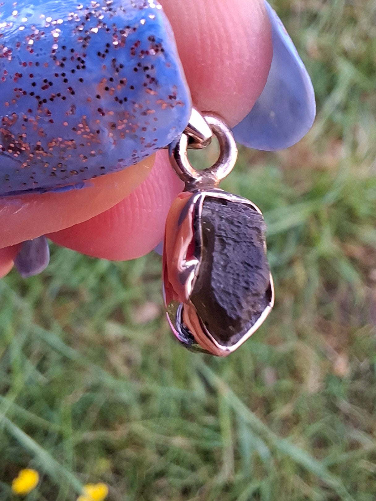 Moldavite Pendant, 925 Silver, Tektite (Ref: P36)