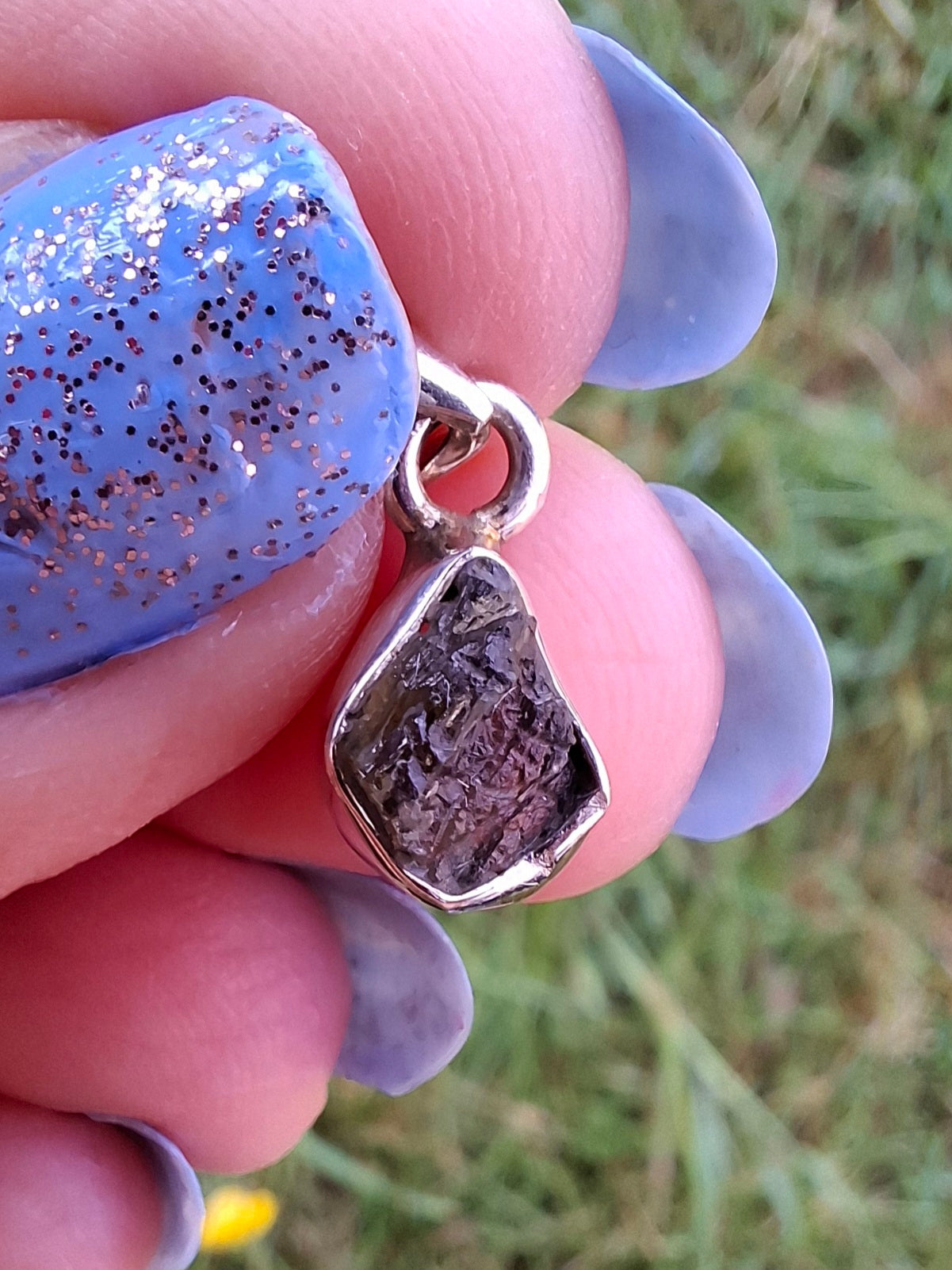 Moldavite Pendant, 925 Silver, Tektite (Ref: P29)