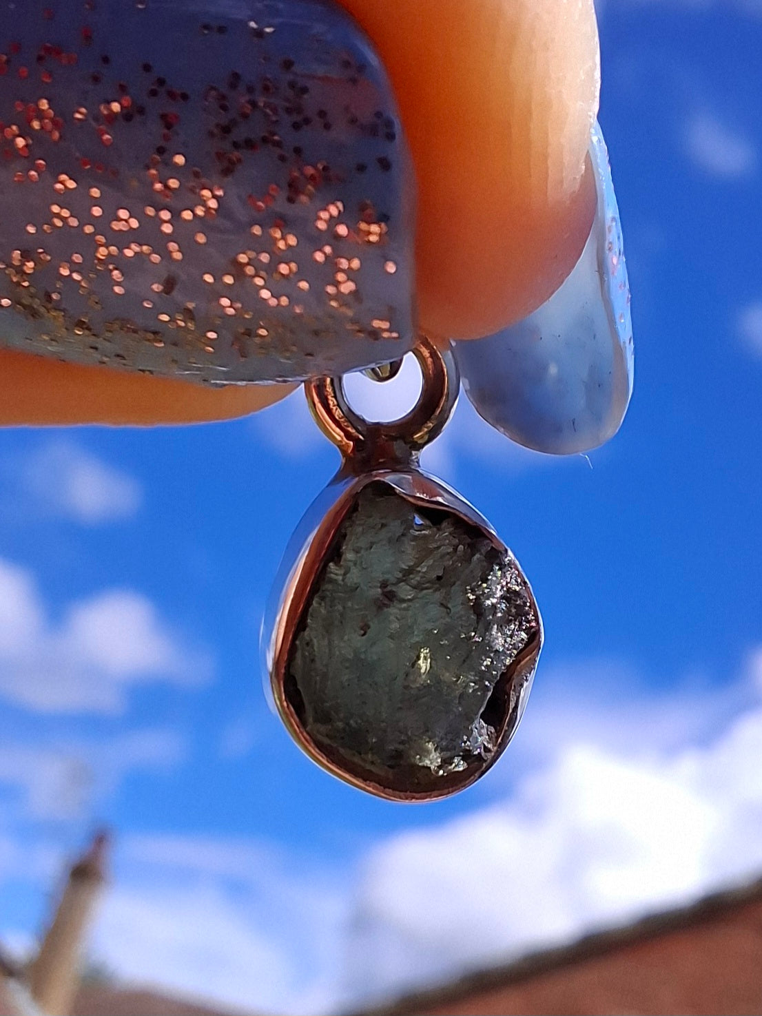 Moldavite Pendant, 925 Silver, Tektite (Ref: P78)
