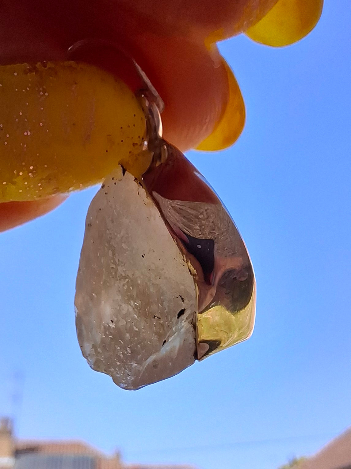 Libyan Desert Glass Pendant, 925 Silver, Tektite (Ref: LP104)