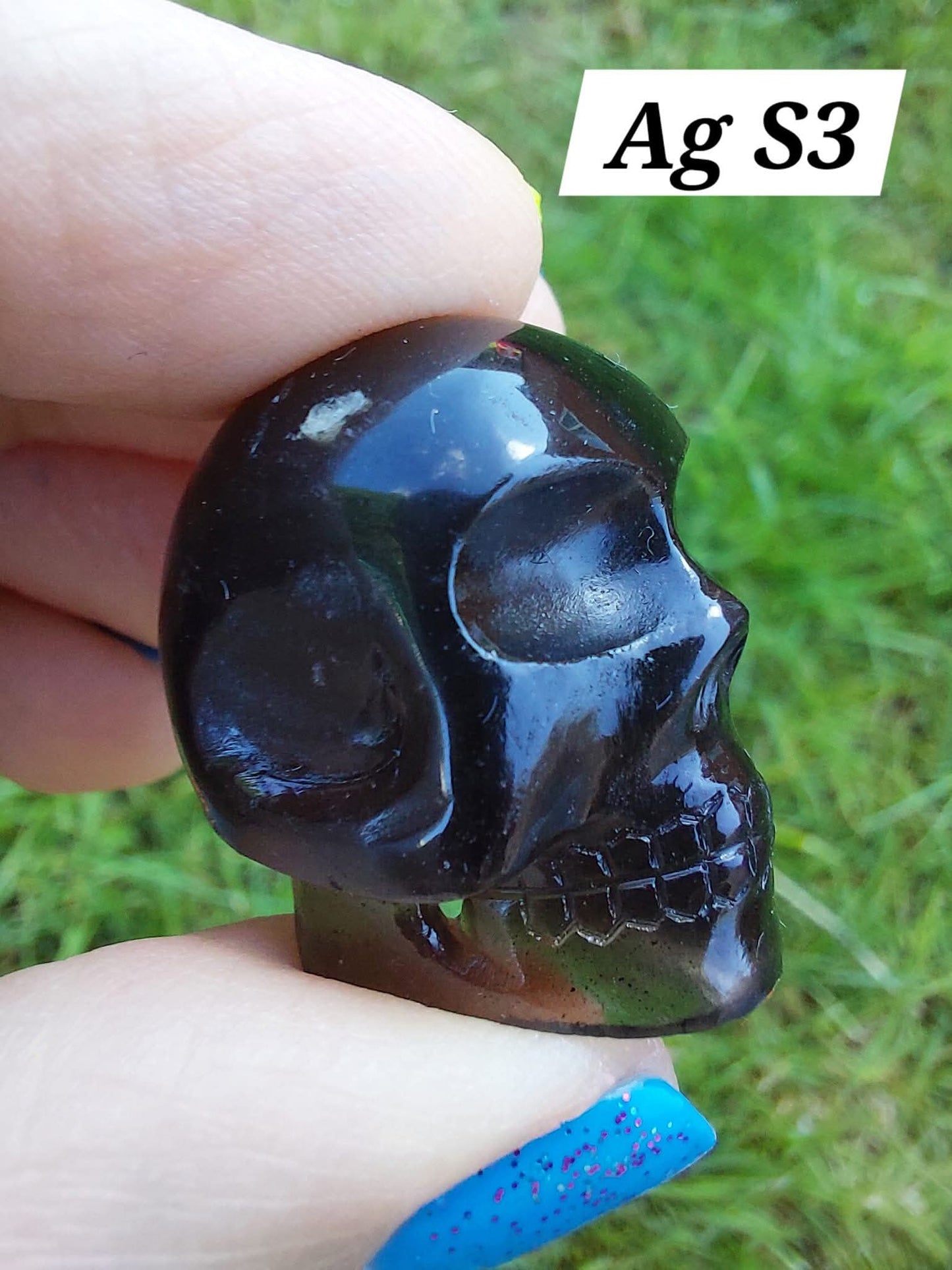 Agni Manitite SKULL Carving, 13.06g, Crystal (Ref: Ag S3)