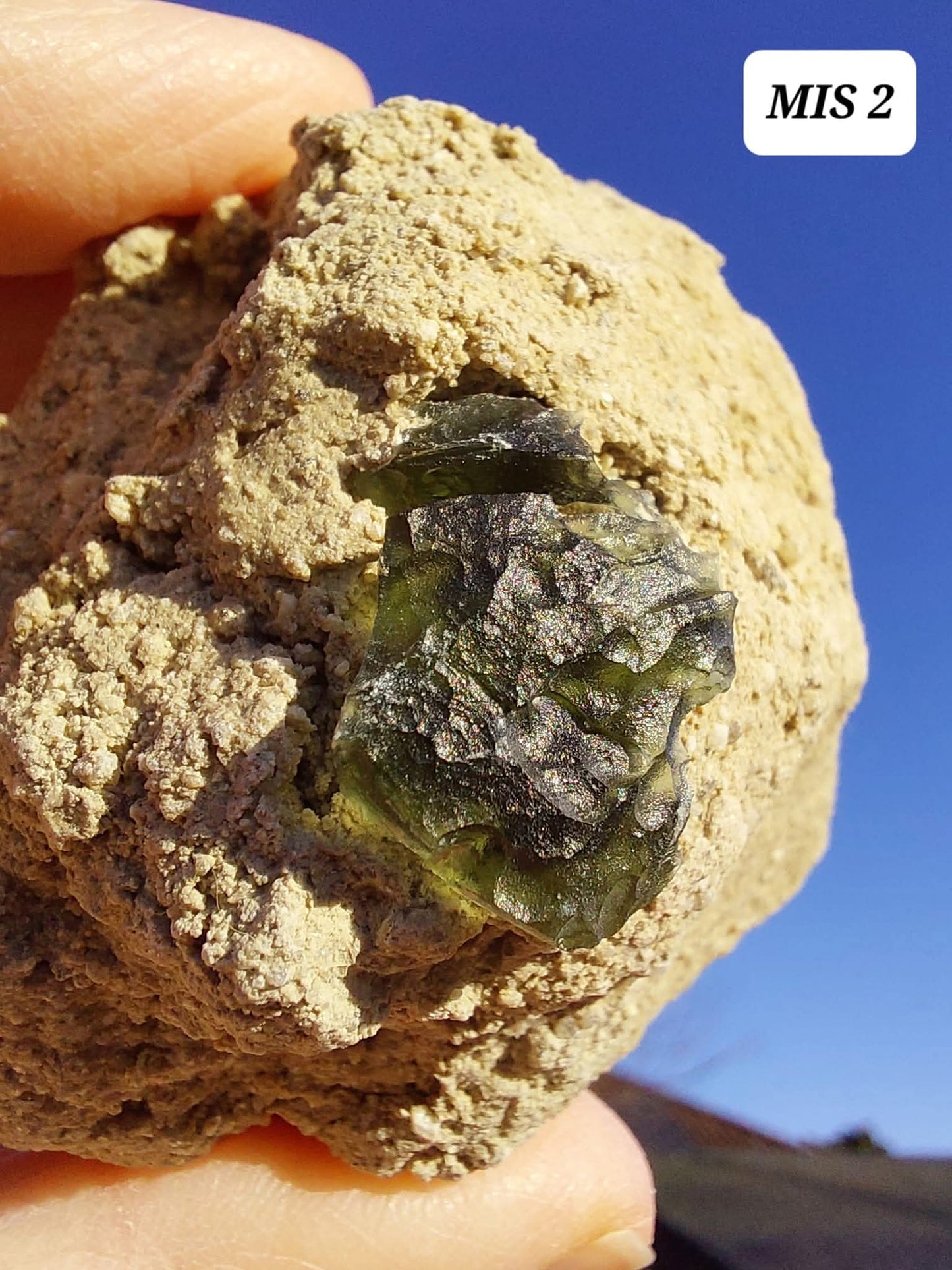 Moldavite In-Situ (in matrix), Besednice, Est 3.5-4g, Tektite (Ref: MIS2)