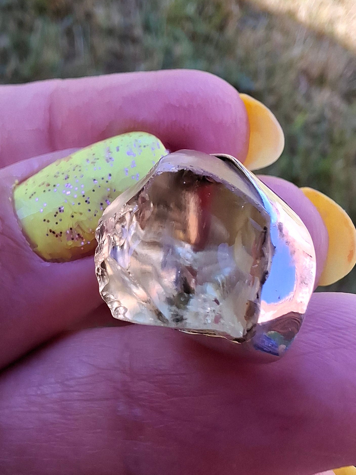 Libyan Desert Glass Pendant, 925 Silver, Tektite (Ref: LP112)