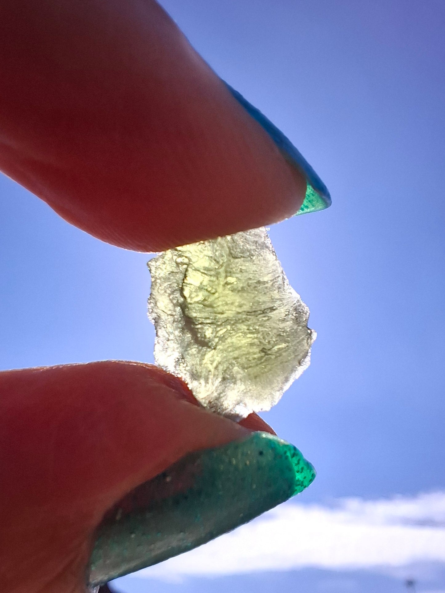 Moldavite Piece, 0.92g, Tektite (Ref: 1418)