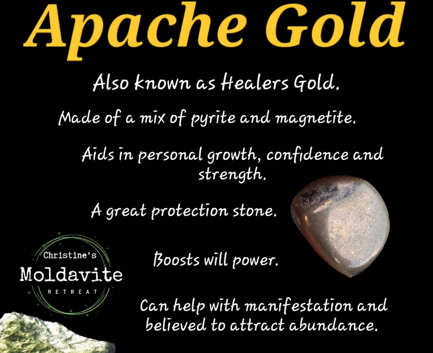 Apache Gold Tumble Stone, Crystal (Ref: T226)