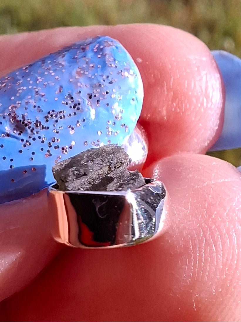 Moldavite Pendant, 925 Silver, Tektite (Ref: P47)