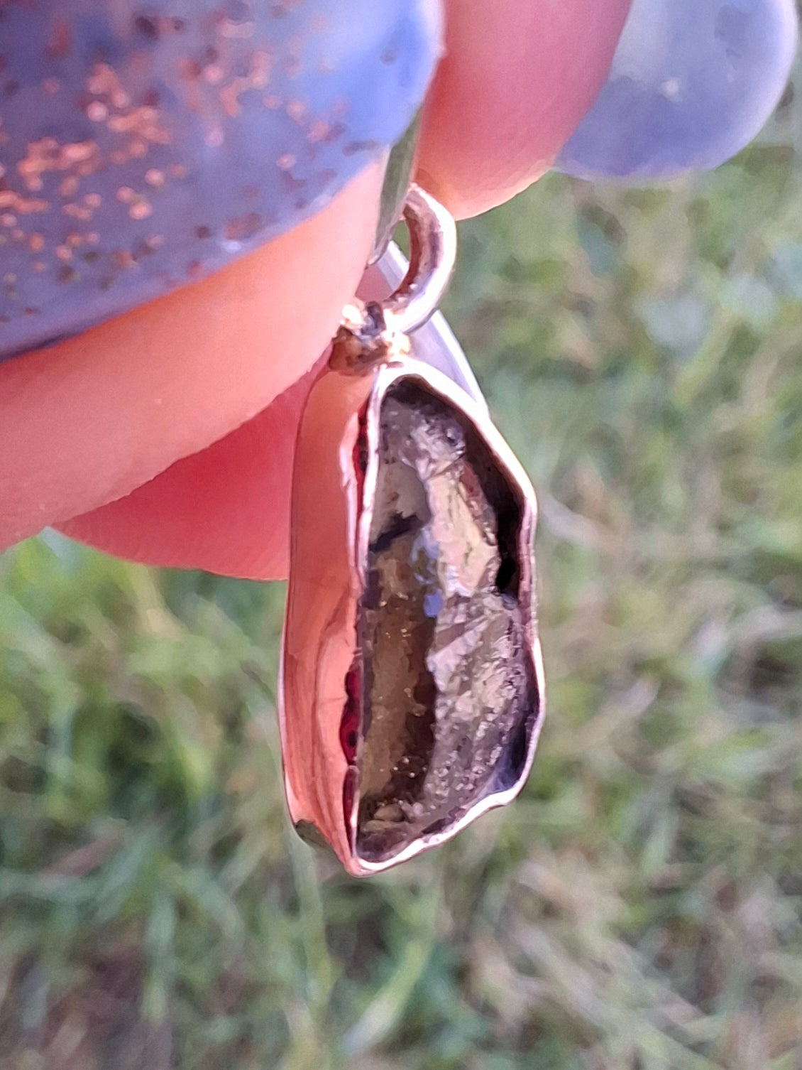 Moldavite Piece, 925 Silver, Tektite (Ref: P90)
