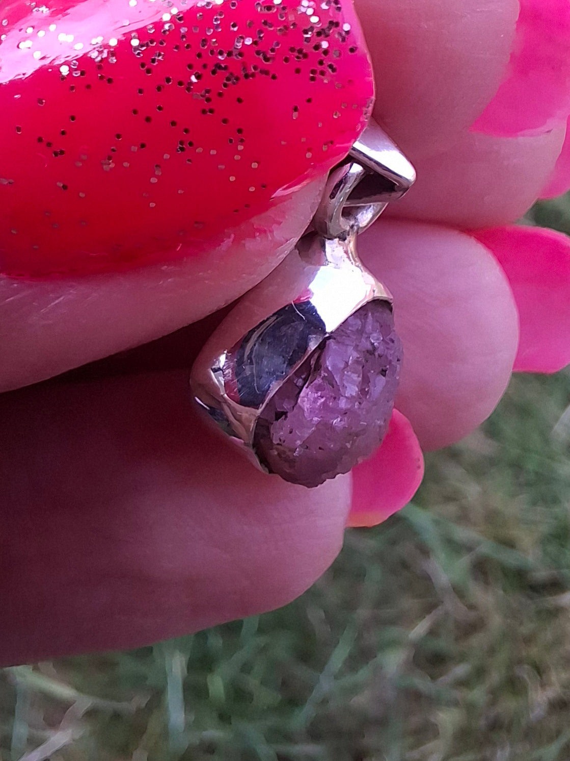Pink Tourmaline Pendant, 925 Silver, Crystal (Ref: PT89)
