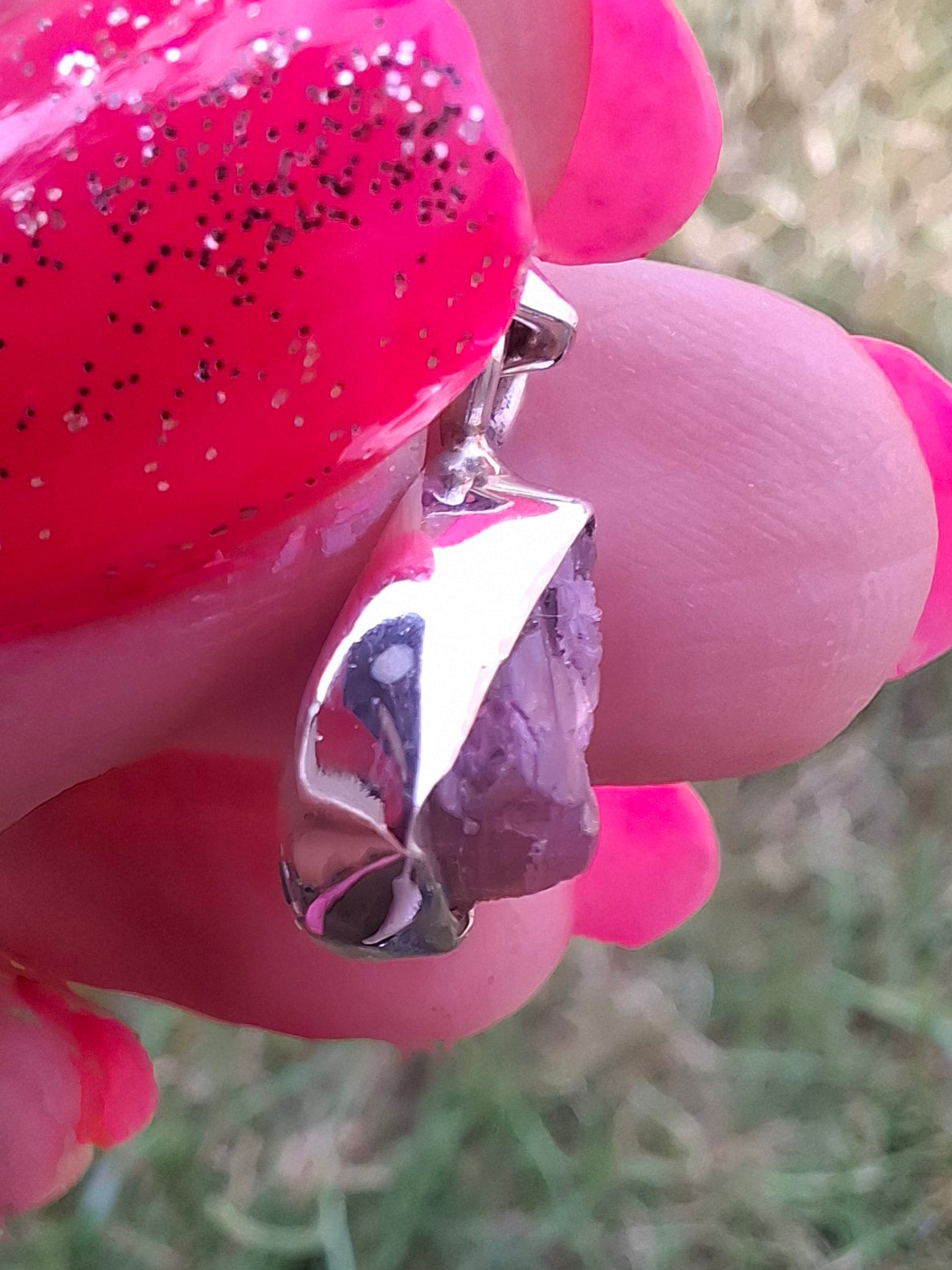 Pink Tourmaline Pendant, 925 Silver, Crystal (Ref: PT73)