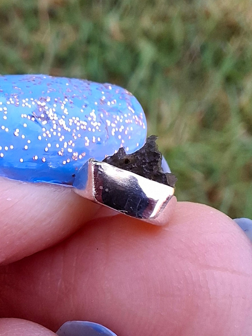 Moldavite Pendant, 925 Silver, Tektite (Ref: P50)
