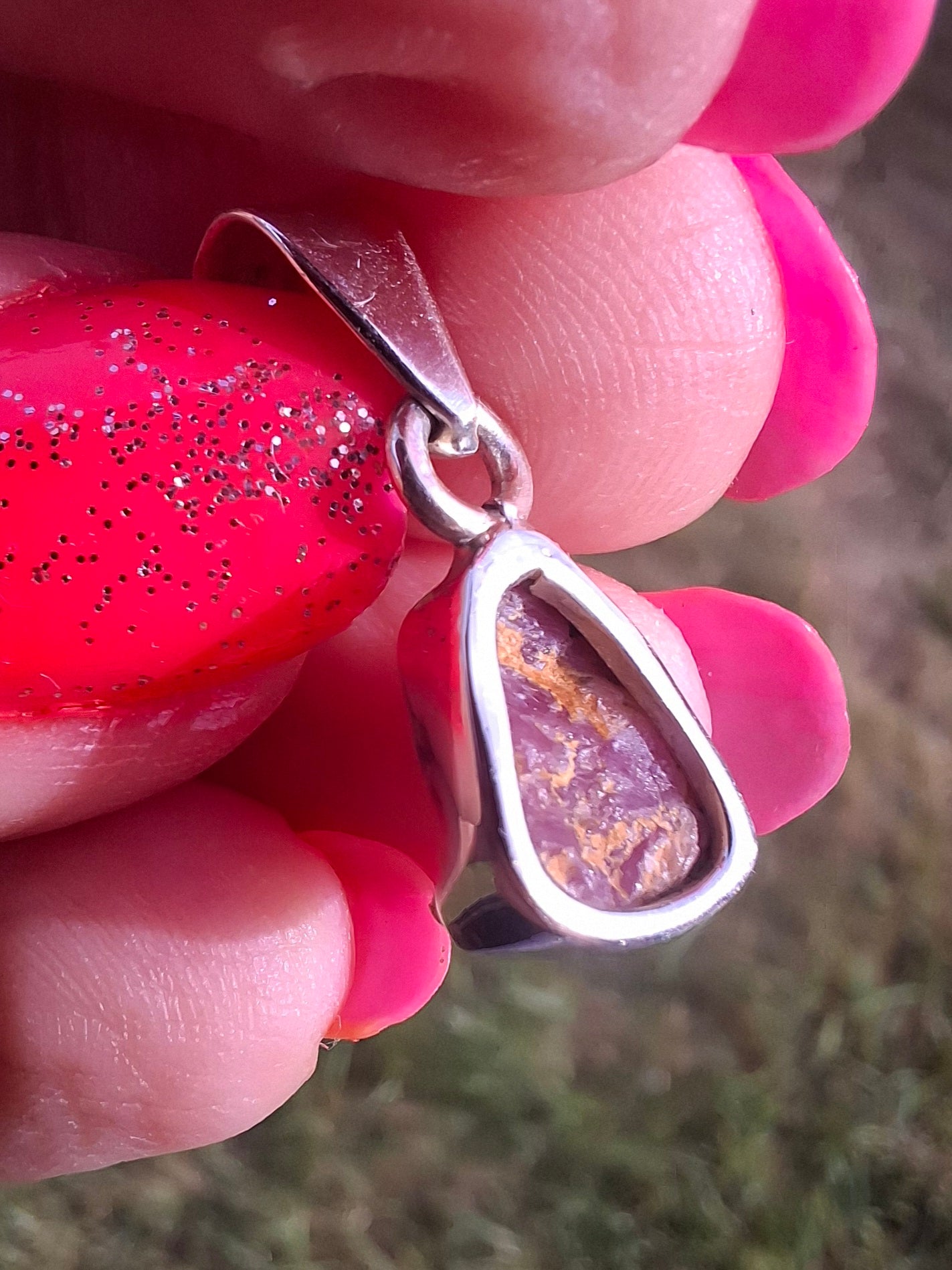 Pink Tourmaline Pendant, 925 Silver, Crystal (Ref: PT88)