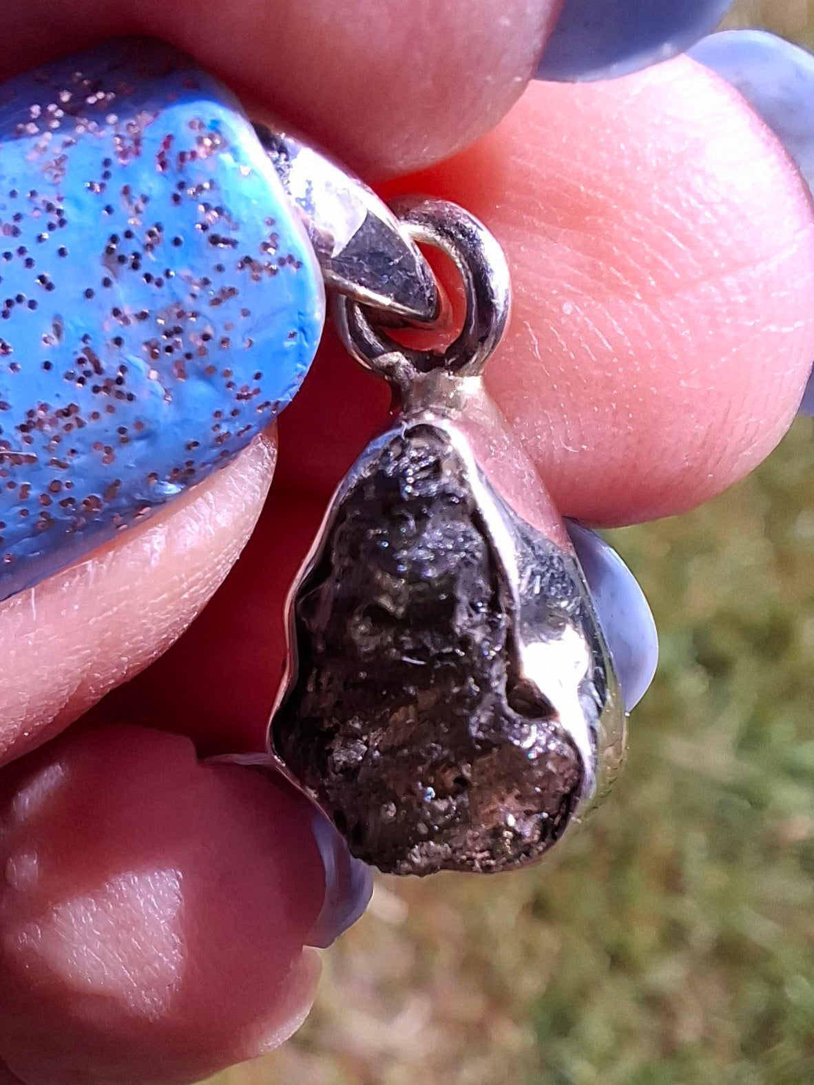 Moldavite Pendant, 925 Silver, Tektite (Ref: P64)
