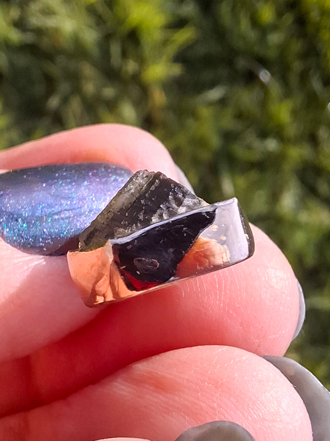 Moldavite Pendant, 925 silver, Tektite (Ref: P3)
