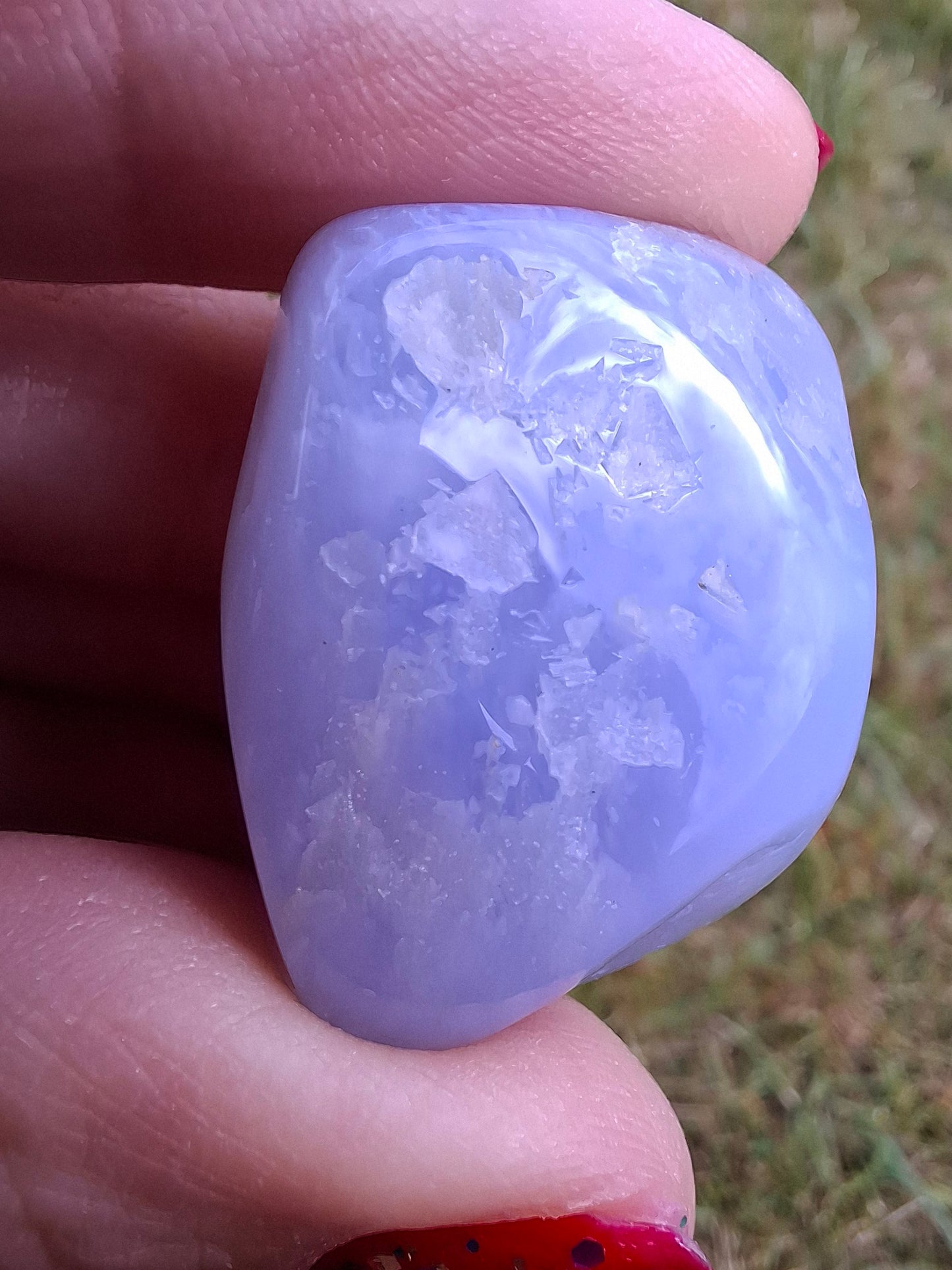 Blue Lace Agate, Tumble Stone, Crystal (Ref: T138)