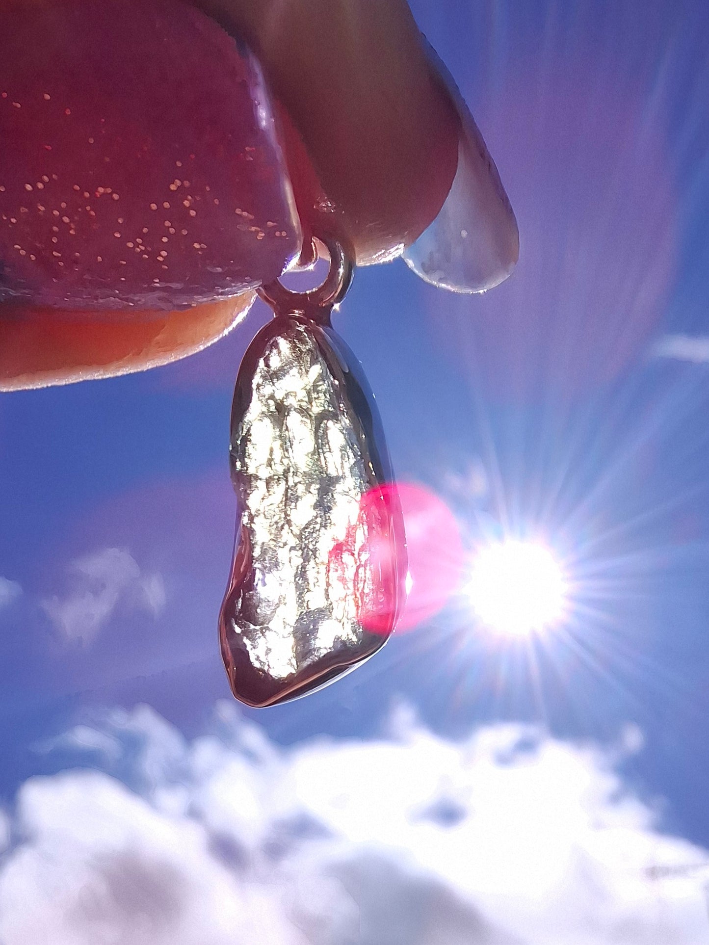 Moldavite Pendant, 925 Silver, Tektite (Ref: P94)