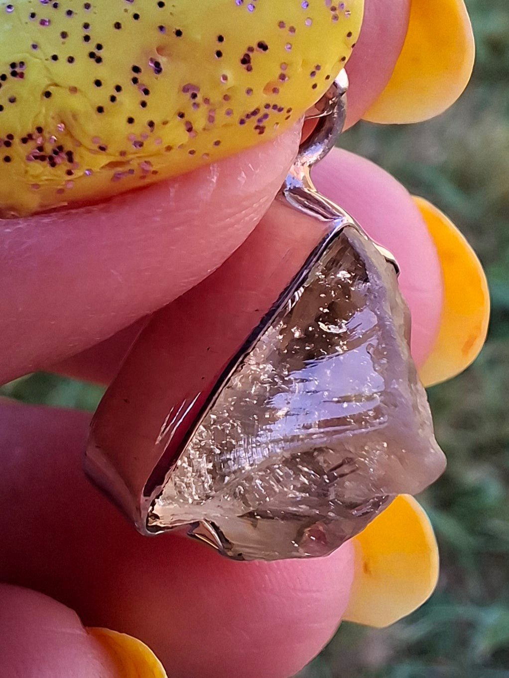 Libyan Desert Glass Pendant, 925 Silver, Tektite (LP103)