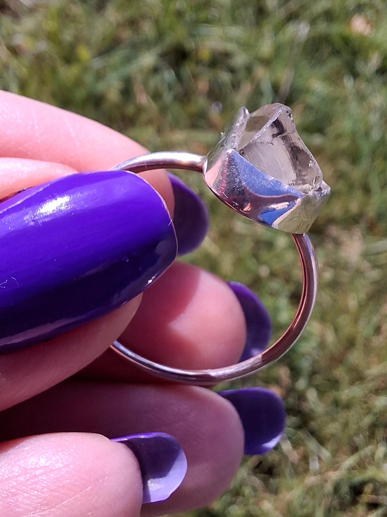 Libyan Desert Glass Ring, size W, 925 Silver, Tektite (Ref: LR61)